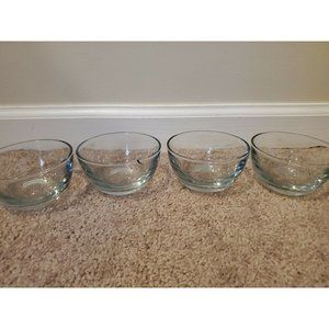 Set of 4 Anchor Hocking Glassware Dessert Bowls 4'' Diameter 2'' Deep